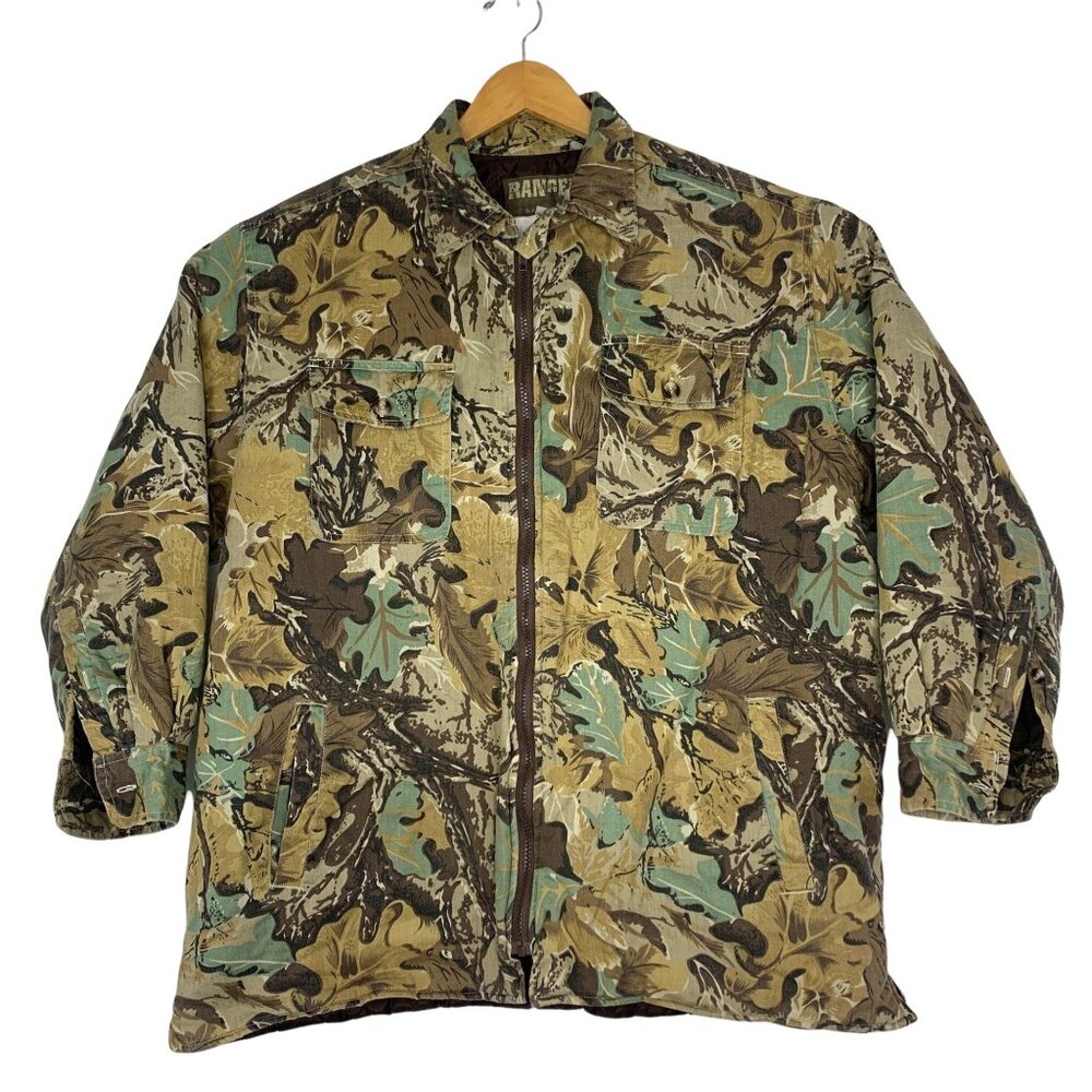 Ranger Jacket Mens L Camouflaged Jacket Camo Insulated Full Zip Front Pockets